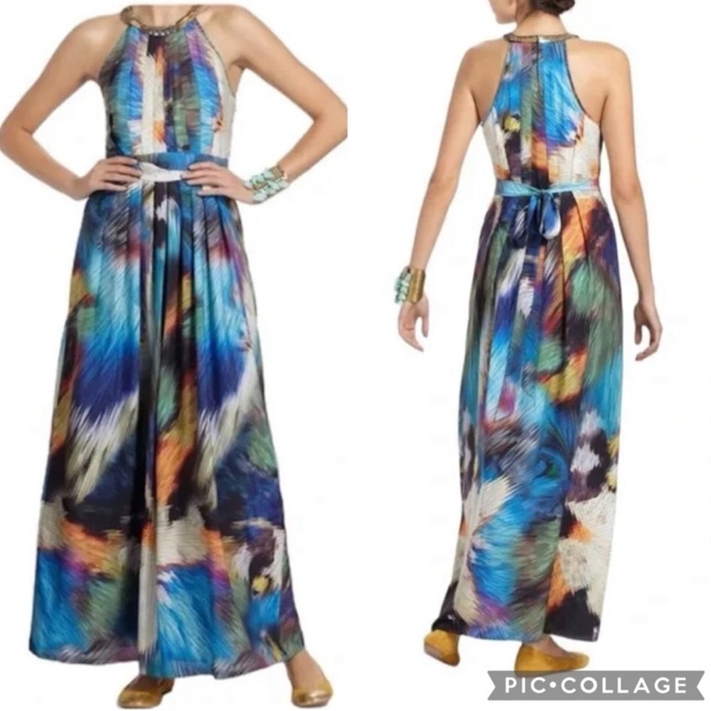 Multicolor Halter Maxi Dress